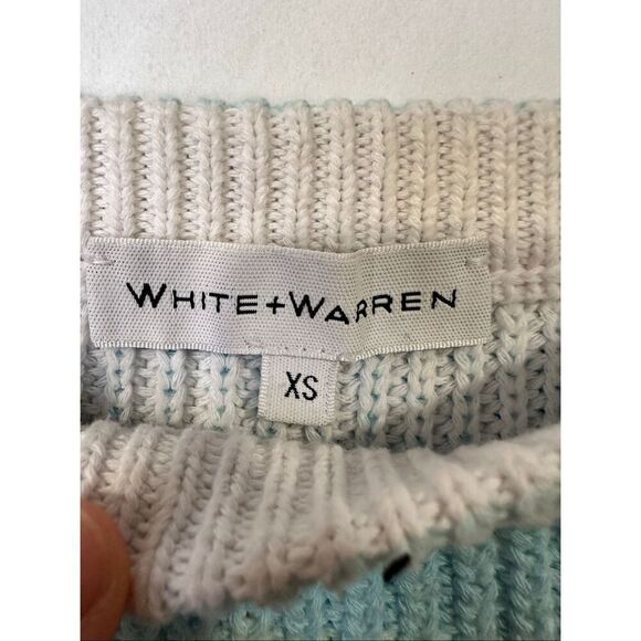 White + Warren Recycled Cotton Textured Rainbow Crewneck Sweater in Rainbow Stri - Picture 8 of 8